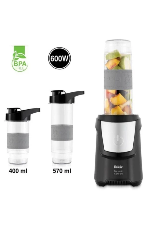 Fakir Dynamic Comfort 600 W Kişisel Blender Siyah - Resim 2