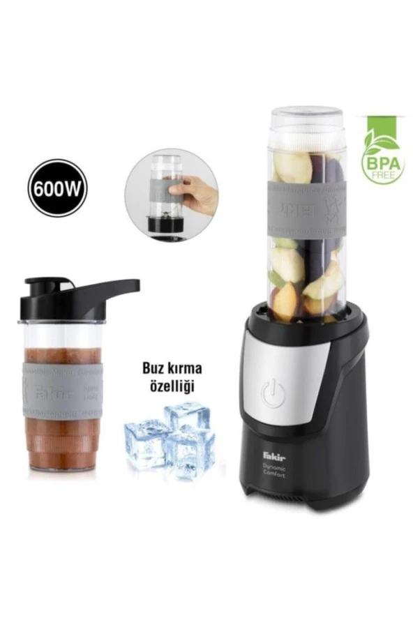Fakir Dynamic Comfort 600 W Kişisel Blender Siyah - Resim 3