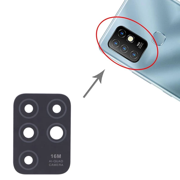 Infinix HOTE 10 Arka Kamera Camı Lens Yapışkanlı ürün görseli 1