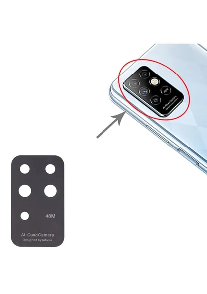 Infinix HOTE 8İ Arka Kamera Camı Lens Yapışkanlı ürün görseli 1