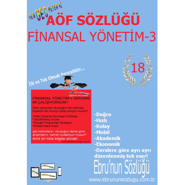 AÖF İİBF Ebrunun Sözlüğü Finansal Yönetim-3 Sınıf E- Sözlük ürün görseli 1