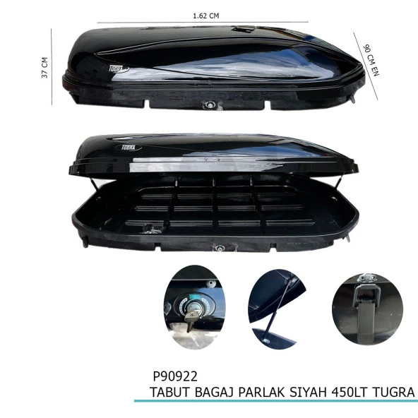Tabut Bagaj Mat Siyah 450LT Tuğra - Resim 3