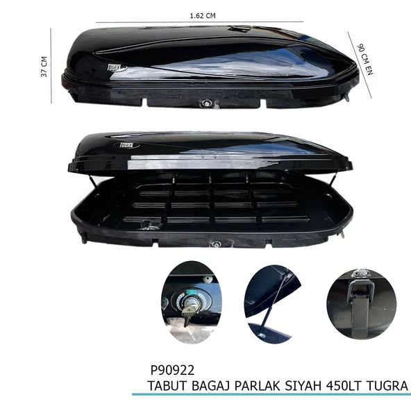 Tabut Bagaj Parlak Siyah 450LT Tuğra - Resim 2