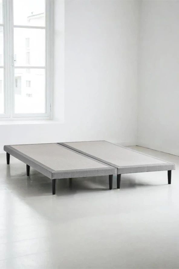 Niron Slim Karyola - 180x200 Çift Kişilik Baza - Metal İskeletli, Yüksek Ayaklı ve Keten Kumaşlı ürün görseli 1