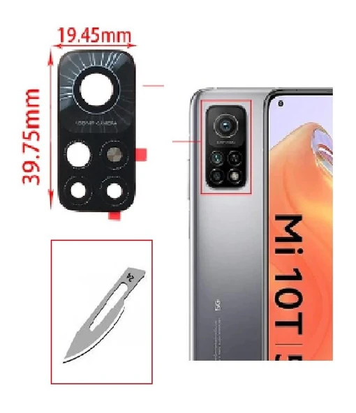 Tkgz Xiaomi Mİ10T Arka Kamera CAM Lensi + Bistüri Ucu ürün görseli 1