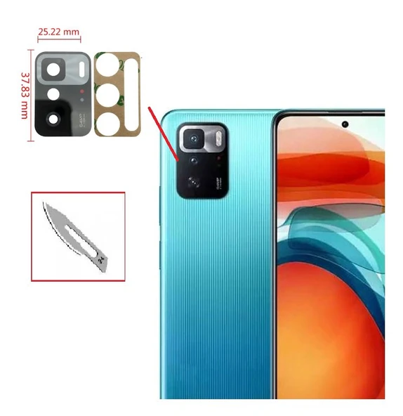 Tkgz Xiaomi POCO X3 GT Arka Kamera CAM Lensi + Bistüri Ucu ürün görseli 1