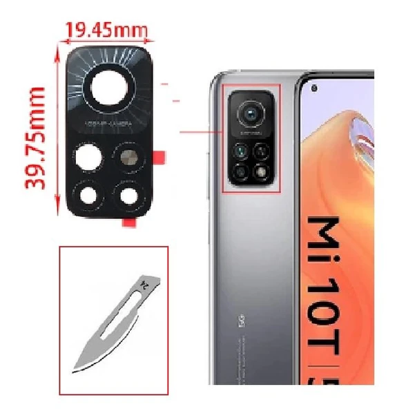Tkgz Xiaomi Mİ 10T PRO Arka Kamera CAM Lensi + Bistüri Ucu ürün görseli 1
