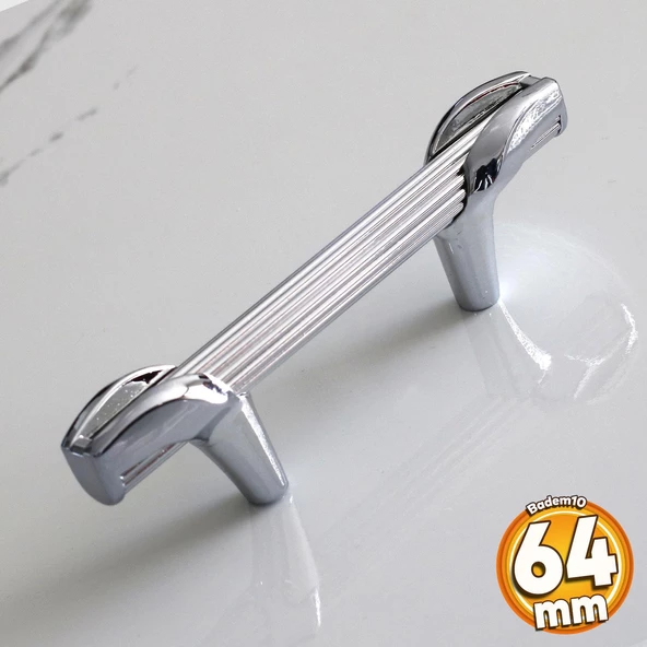 Duru 64 mm Metal Kulp Mobilya Mutfak Dolabı Çekmece Kulpları Dolap Kapak Kulpu Kulbu Krom Renk ürün görseli 1