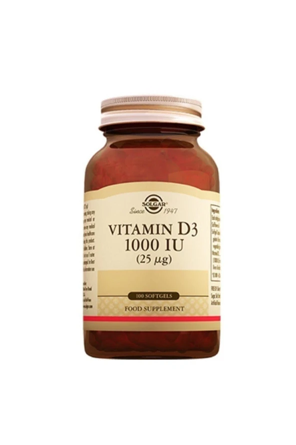 Solgar Vitamin D3 1000 Iu 100 Kapsül ürün görseli 1