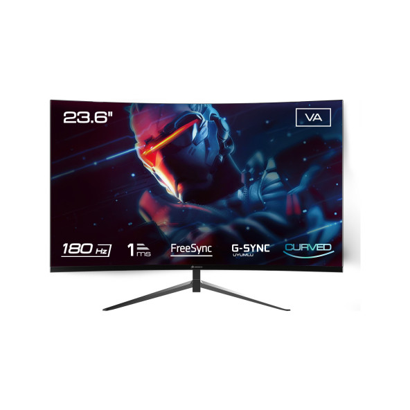 GameBooster GB-2418CF 23.6" 1 ms Full HD FreeSync Curved Oyuncu Monitörü ürün görseli 1