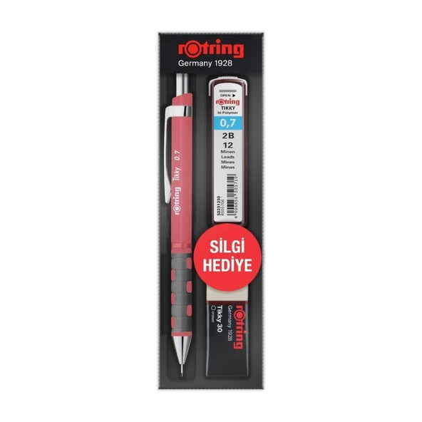 Rotring Tikky Okul Seti Uç+ Silgi Hediyeli Versatil Seti 0.7 Gül Kurusu ürün görseli 1