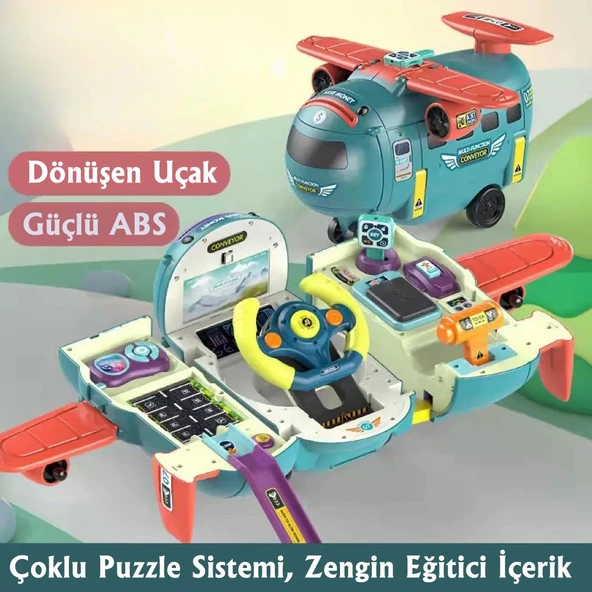 Minio Baby - Sesli Işıklı Uçak Simülasyon Oyuncak - Eğitici Oyuncak - Pilot Olacak Çocuk ürün görseli 1