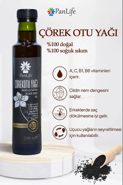 PANLIFE ÇÖREK OTU  YAĞI 250 ML - Resim 3