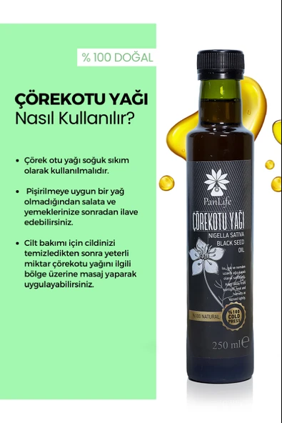 PANLIFE ÇÖREK OTU  YAĞI 250 ML - Resim 4