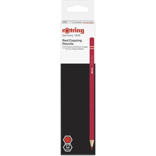 Rotring Kopya Kalemi Kırmızı 12'li Kutu ürün görseli 1