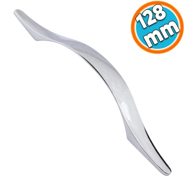 Mobilya Mutfak Dolabı Çekmece Dolap Kapak Kulpu Kulbu Krom Metal Kulp128 mm ürün görseli 1