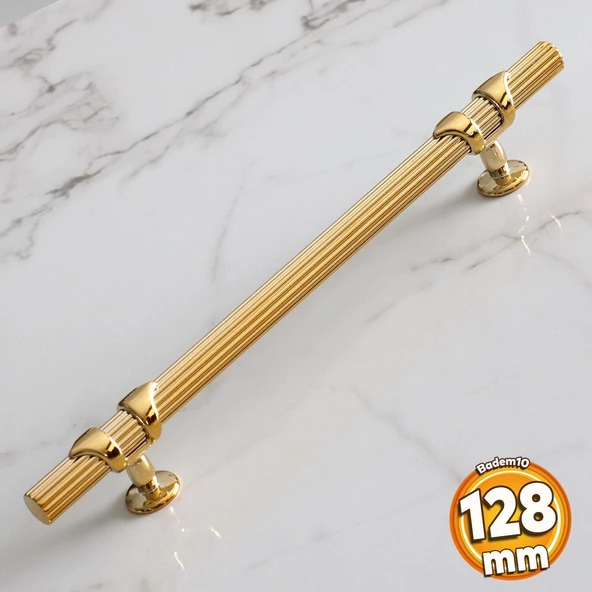 Emir 128 mm Gold Altın Metal Kulp Çekmece Mobilya Mutfak Dolabı Dolap Kapak Kulpları Kulbu Kulpu ürün görseli 1