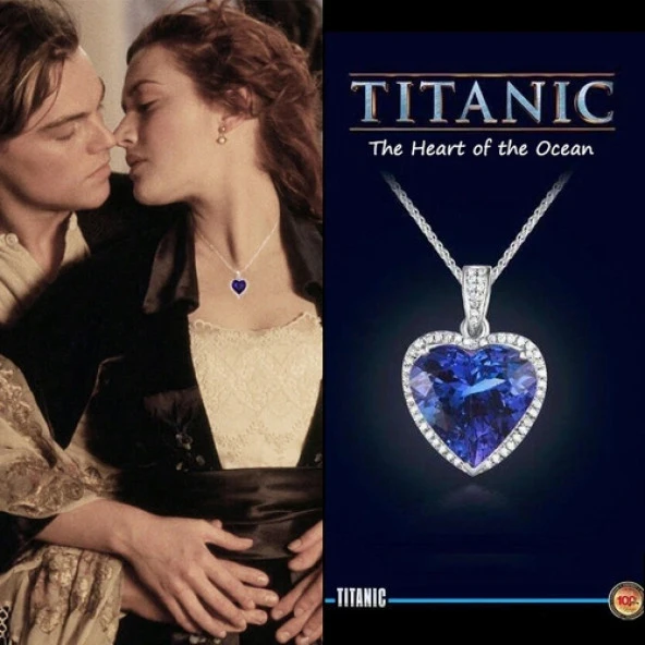 Titanic Kalp Okyanus Aşk Pırlanta Taş Görünümlü Hediye Kutulu DT0001 ürün görseli 1