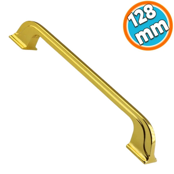 Mobilya Mutfak Dolabı Çekmece Dolap Kapak Kulpu Kulbu Gold 128 mm Metal Kulp ürün görseli 1