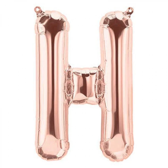 H Harfi Rose Gold Folyo Balon 34 inç 80 cm ürün görseli 1