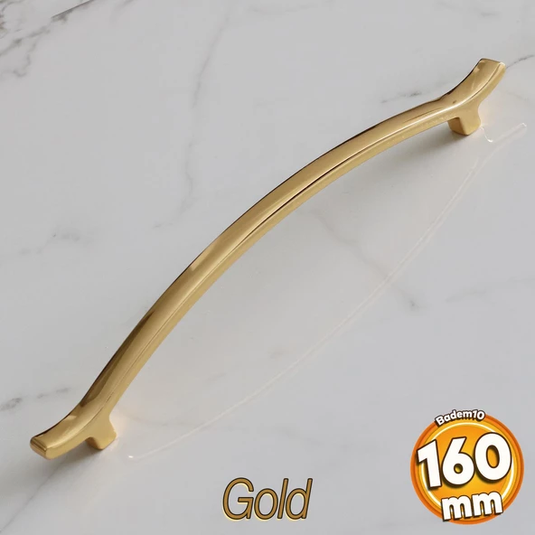 Merve (160 MM-16 CM) Gold Altın Metal Kulp Çekmece Mobilya Mutfak Dolap Kulpları Dolabı Kulbu Kulpu ürün görseli 1