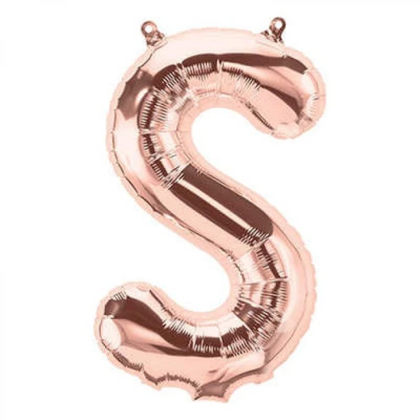 S Harfi Rose Gold Folyo Balon 34 inç 80 cm ürün görseli 1
