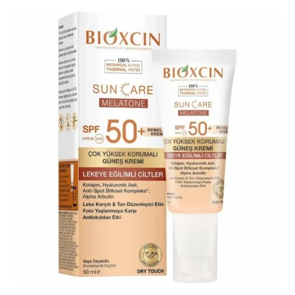 Bioxcin Sun Care Melatone SPF50+  Lekeye Eğilimli Ciltler İçin Renkli Güneş Kremi 50 ml ürün görseli 1