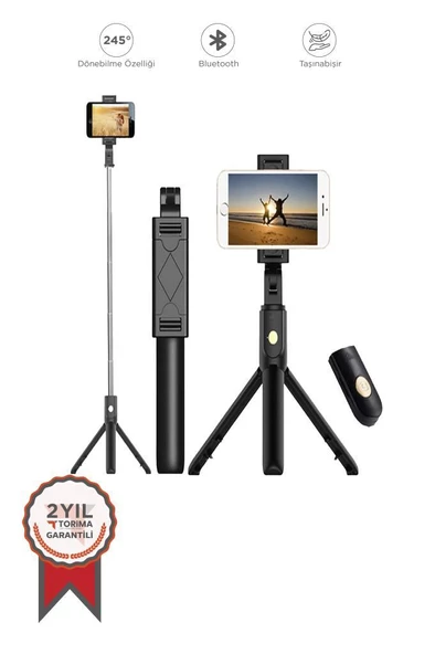 Torima Uzaktan Kumandalı K07 Mini Kablosuz Selfie Çubuğu ürün görseli 1