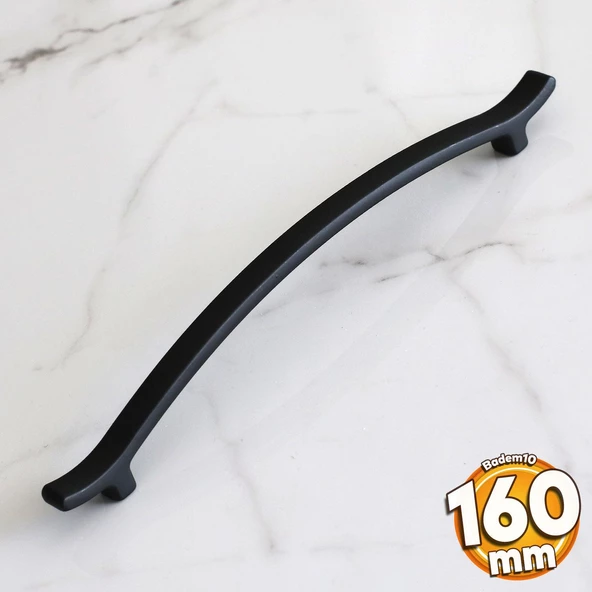 Merve (160 MM - 16 CM) Mat Siyah Metal Kulp Mobilya Çekmece Mutfak Dolap Kulpları Dolabı Kulbu Kulpu ürün görseli 1
