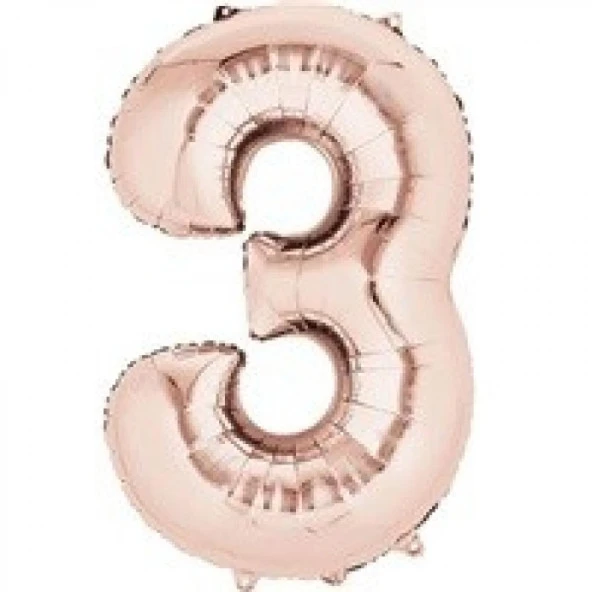 3 Rakam Rose Gold Folyo Balon 72 cm ürün görseli 1