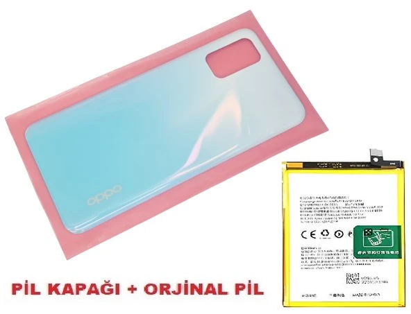Tkgz Oppo A52 Arka Pil Batarya Kapağı + PİL (CAM) BEYAZ ürün görseli 1