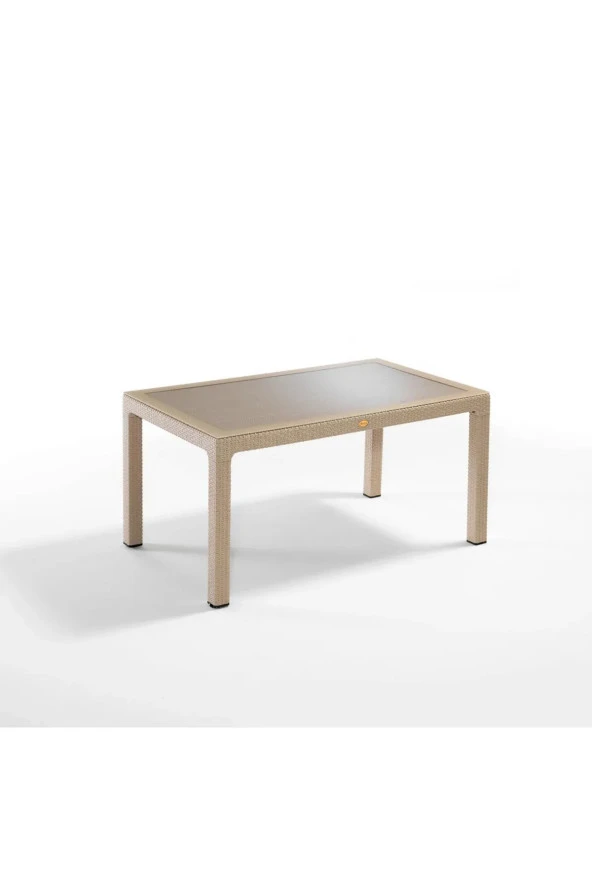 Almina Rattan Masa Takımı 90x150 Camlı Masa 4 Kişilik Bambu Sandalye Seti Bahçe Balkon Teras Takımı ürün görseli 1