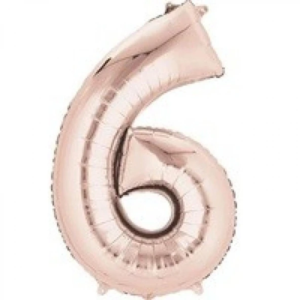 6 Rakam Rose Gold Folyo Balon 72 cm ürün görseli 1