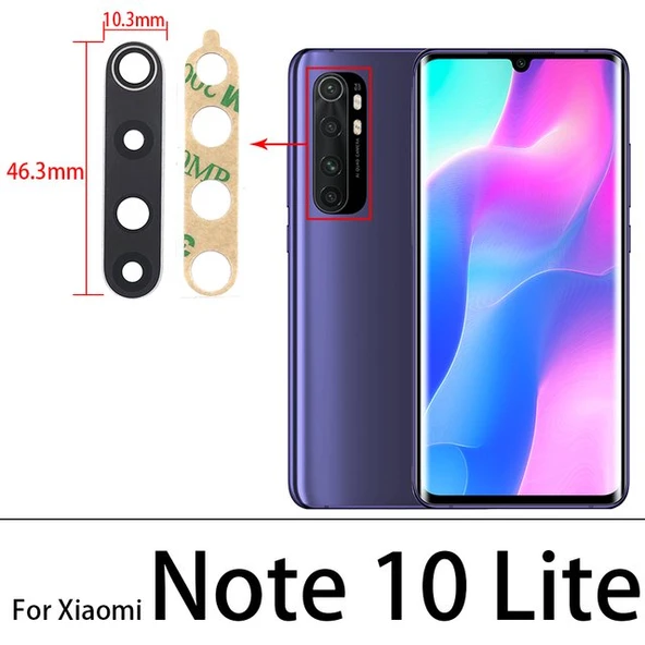 Tkgz Xiaomi Redmi NOTE 10 LİTE Arka Kamera Camı Lens Yapışkanlı ürün görseli 1