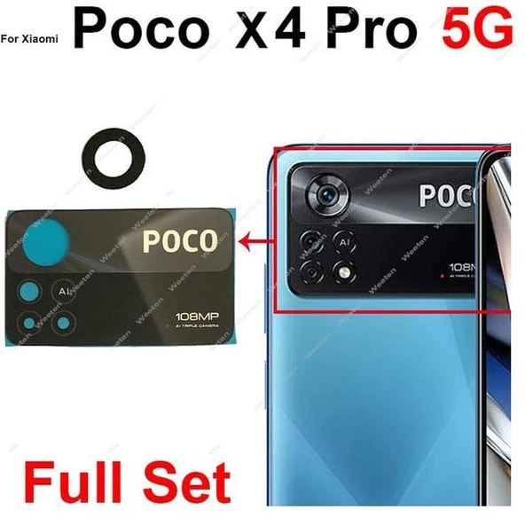 Tkgz Xiaomi POCOPHONE X4 PRO Arka Kamera Camı Lens Yapışkanlı ürün görseli 1
