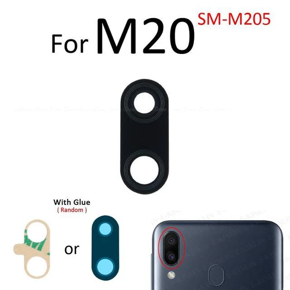 Tkgz Samsung Galaxy M20 Arka Kamera Camı Lens Yapışkanlı ürün görseli 1