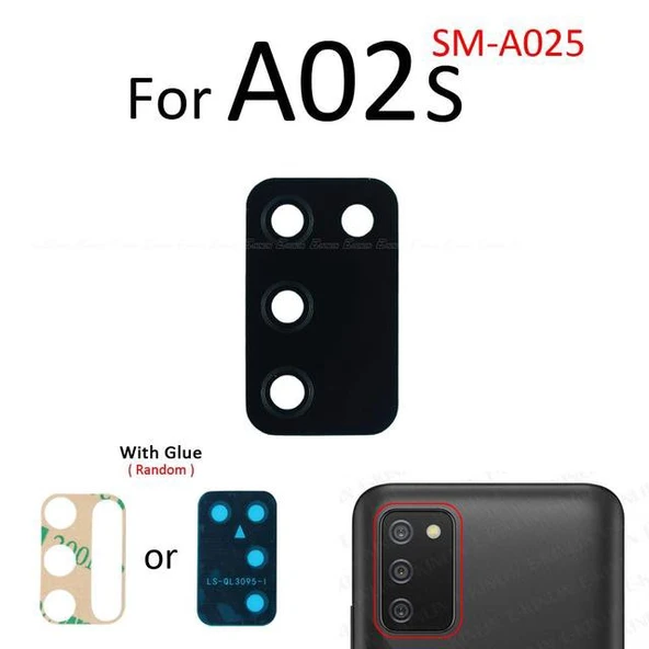 Tkgz Samsung Galaxy A02S Arka Kamera Camı Lens Yapışkanlı ürün görseli 1