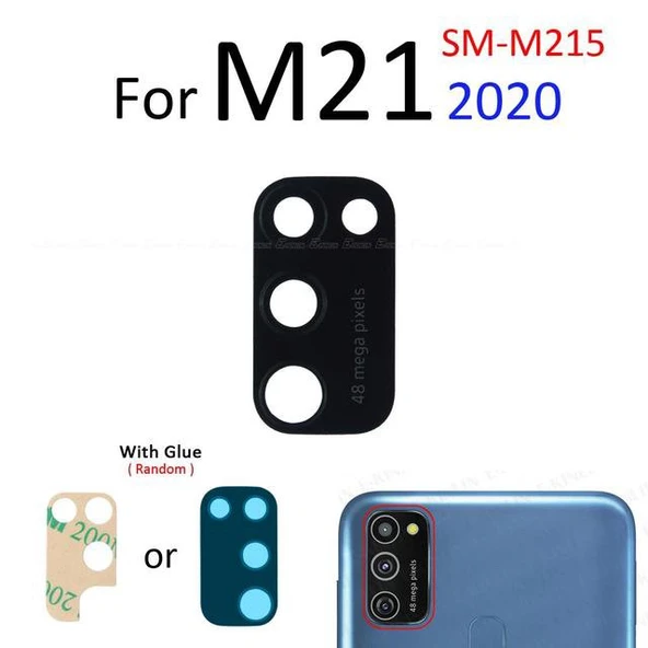 Tkgz Samsung Galaxy M21 Arka Kamera Camı Lens Yapışkanlı ürün görseli 1