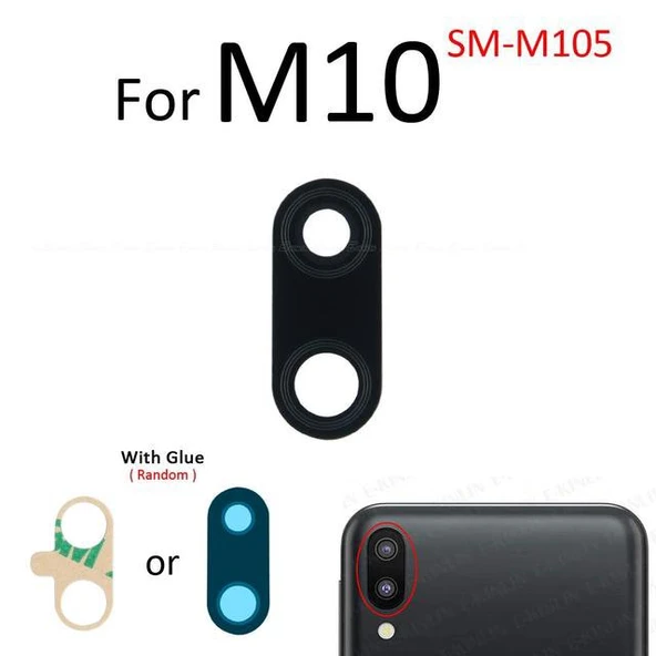 Tkgz Samsung Galaxy M10 Arka Kamera Camı Lens Yapışkanlı ürün görseli 1