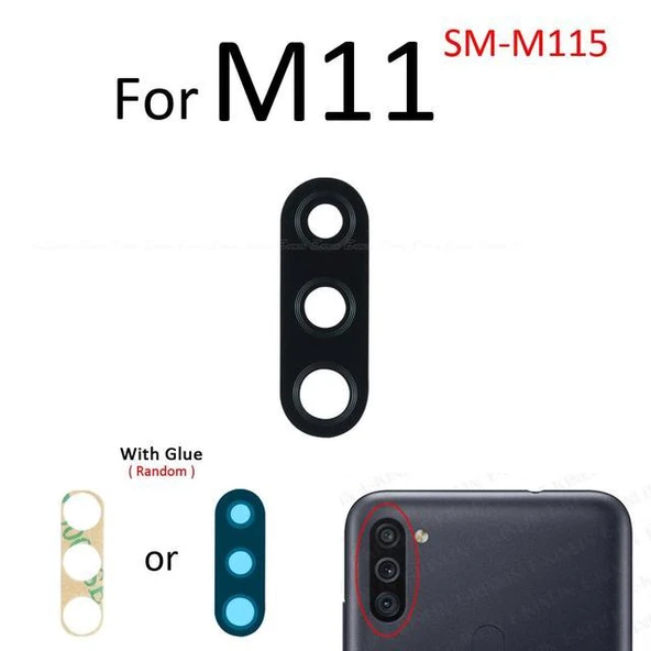 Tkgz Samsung Galaxy M11 Arka Kamera Camı Lens Yapışkanlı ürün görseli 1