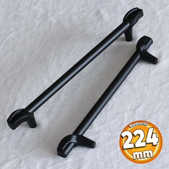 Prade 224 mm Mat Siyah Metal Kulp Mobilya Çekmece Mutfak Dolap Kapak Kulpları Dolabı Kulbu Kulpu ürün görseli 1