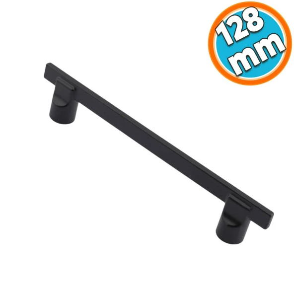 Mobilya Mutfak Dolabı Çekmece Dolap Kapak Kulpu Kulbu Metal 128 mm Siyah Kulp ürün görseli 1
