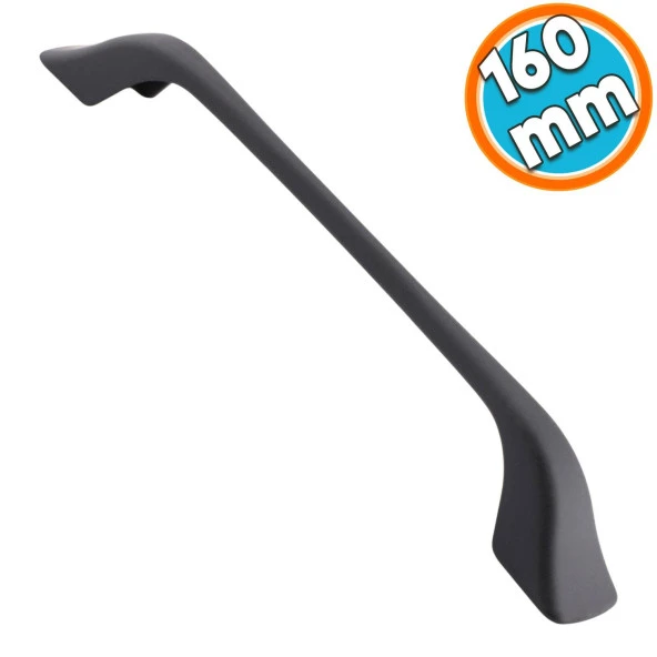 Mobilya Mutfak Dolabı Çekmece Dolap Kapak Kulpu Kulbu 160 mm Siyah Metal Kulp ürün görseli 1
