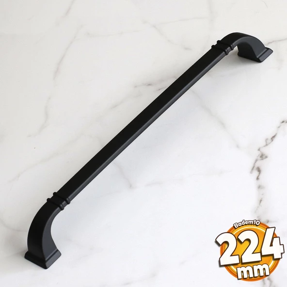 Roma 224 mm Mat Siyah Kulp Metal Mobilya Çekmece Dolap Kapak Mutfak Kulpları Kulbu Dolabı Kulpu ürün görseli 1