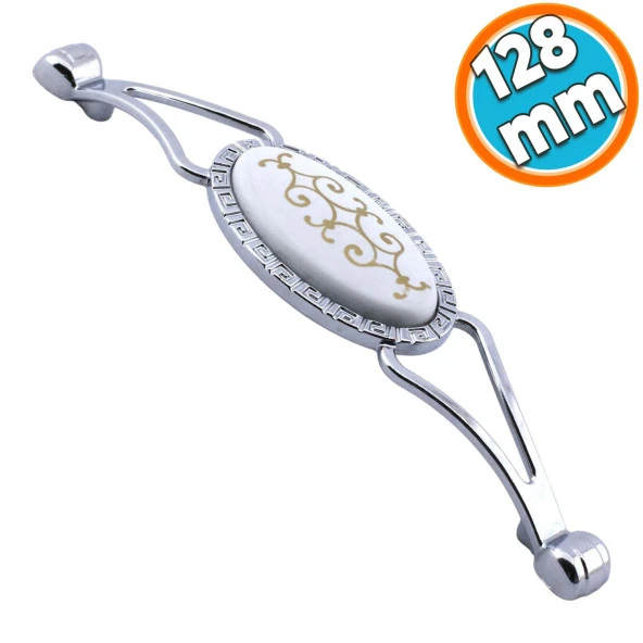 Mobilya Kulp Mutfak Dolabı Çekmece Dolap Kulpları Kapak Kulpu Kulbu Krom Renk 128 mm Metal ürün görseli 1