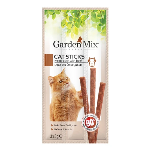 Gardenmix Kedi Dana Etli Stick Ödülü 3x5 Gr ürün görseli 1