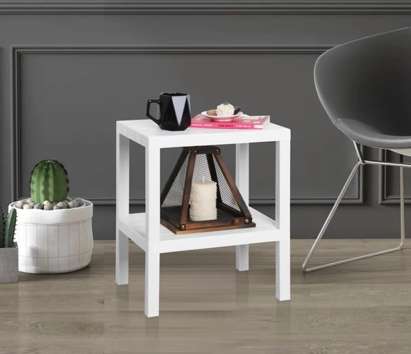 Mithra Life 2 Katlı Plastik Beyaz Banyo Mutfak Rafı MIT1054 ürün görseli 1