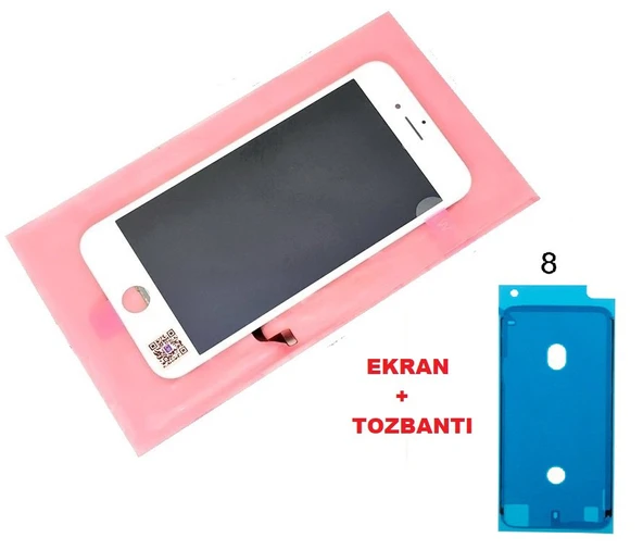 Tkgz İPhone 8 Lcd Ekran dokunmatik (+TOZBANTI LW Marka) BEYAZ ürün görseli 1