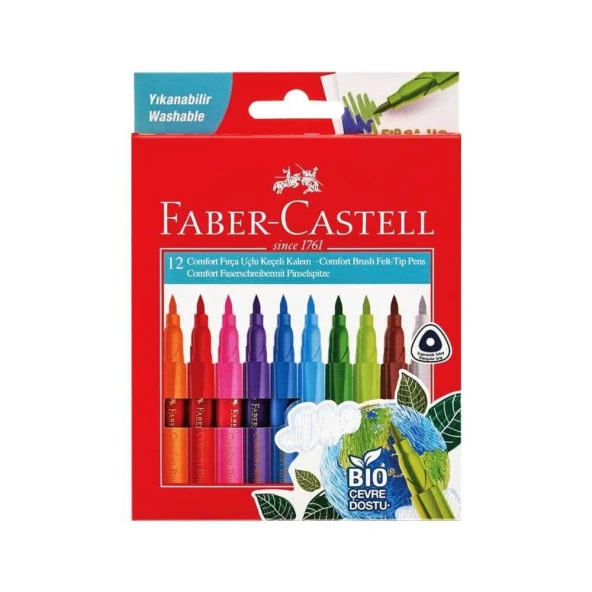 Faber-Castell Keçeli Kalem Comfort Bio Plastik Gövdeli Fırça Uç ürün görseli 1
