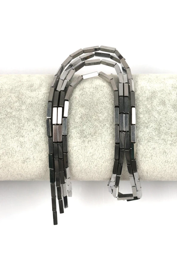 Gümüş Renk Hematit Dizi 2 x 8 mm Boru Kesim ürün görseli 1